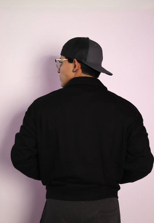 𝗘̘̚𝗿̘̚𝗿̘̚𝗼̘̚𝗿̘̚ 𝟰̘̚𝟬̘̚𝟰̘̚: Dawn - HexCipher Zip-Up in Obsidian