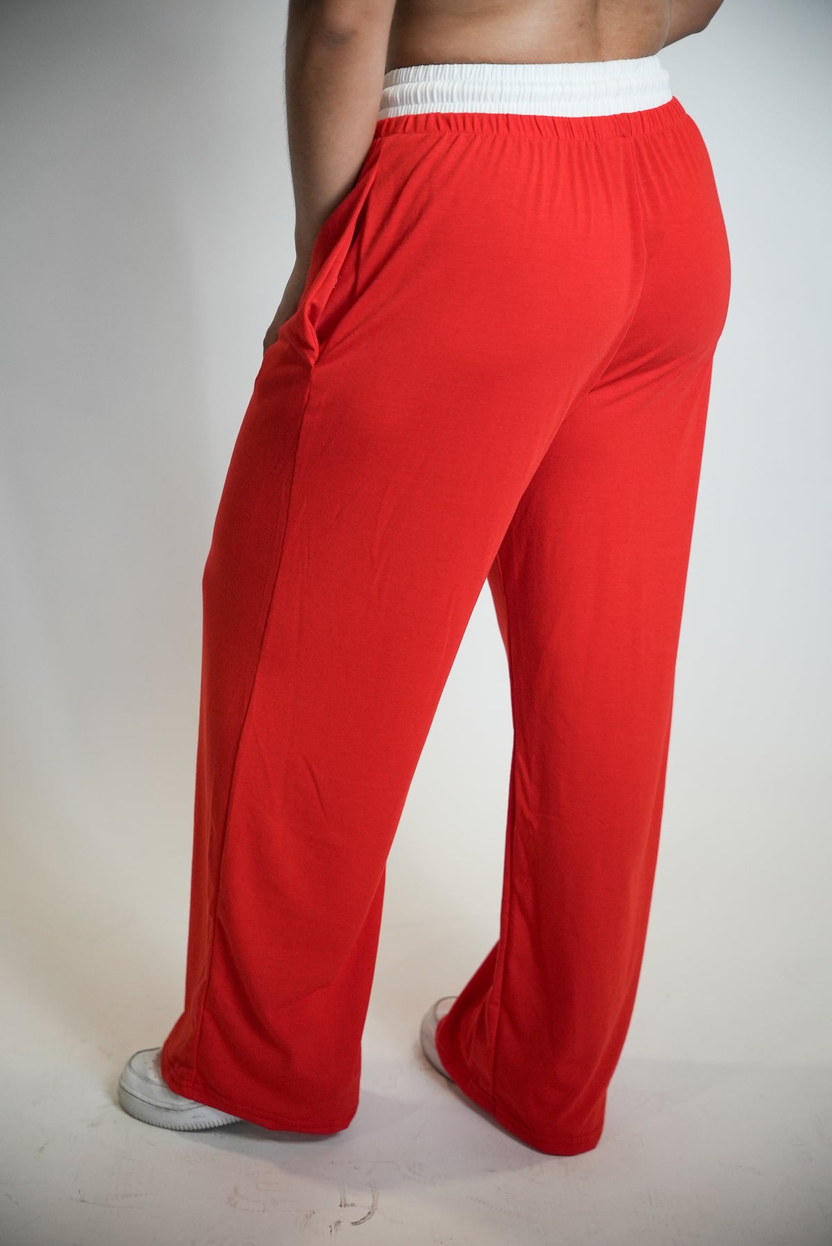 Hi-Fi Double Waisted Pants - Red