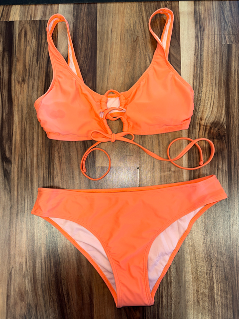 Orange Creamsicle Front Tie Bikini Set