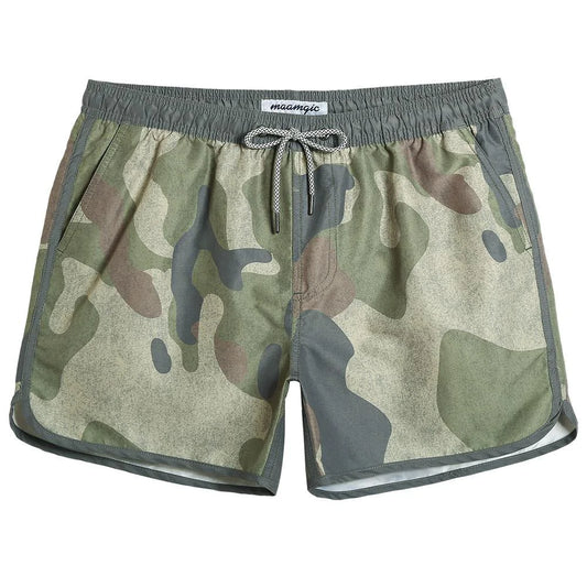 4.5 Inch Inseam Vintage Camo Swim Trunks