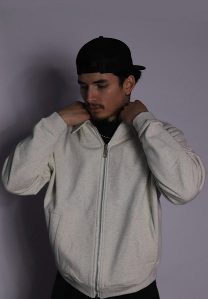𝗘̘̚𝗿̘̚𝗿̘̚𝗼̘̚𝗿̘̚ 𝟰̘̚𝟬̘̚𝟰̘̚: Dawn - HexCipher Zip-Up in Ivory