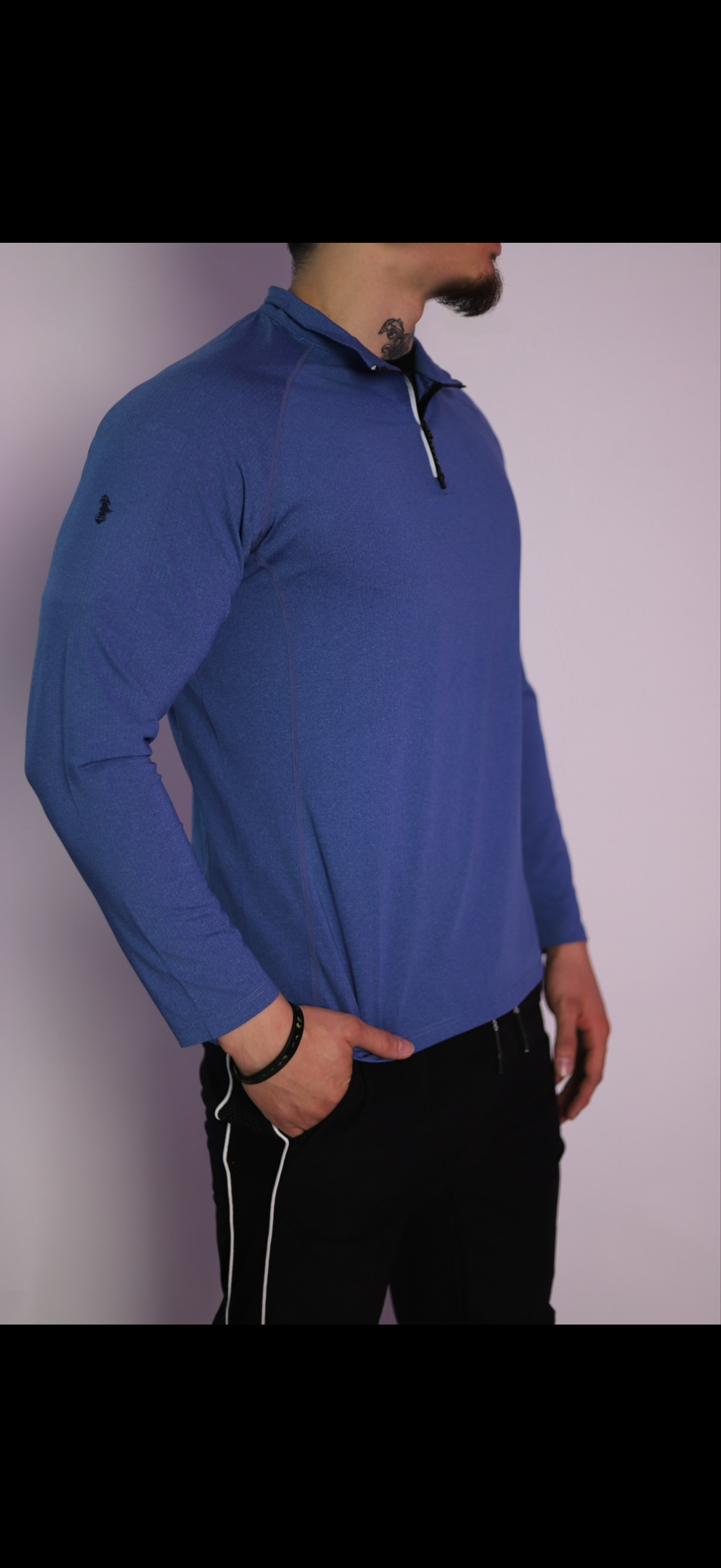 𝗘̘̚𝗿̘̚𝗿̘̚𝗼̘̚𝗿̘̚ 𝟰̘̚𝟬̘̚𝟰̘̚: Dawn - Malware Stitch Quarter Zip in Azure