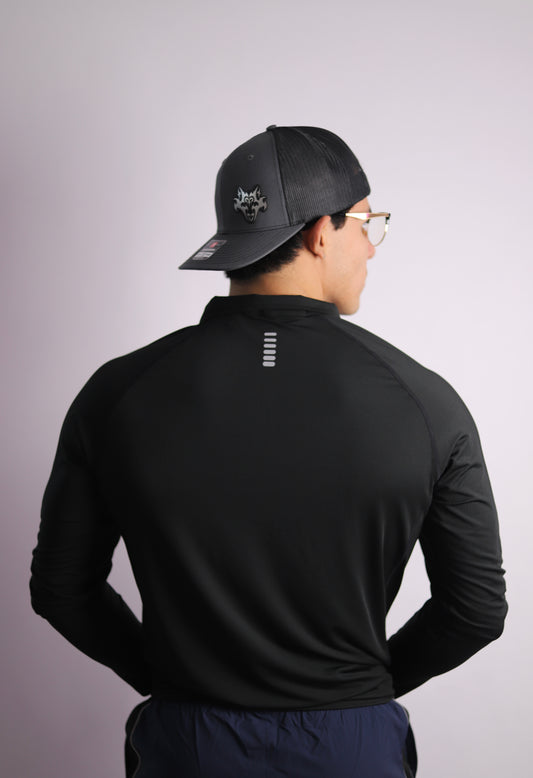 𝗘̘̚𝗿̘̚𝗿̘̚𝗼̘̚𝗿̘̚ 𝟰̘̚𝟬̘̚𝟰̘̚: Dawn - Malware Stitch Quarter Zip in Obsidian