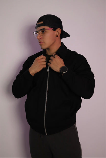 𝗘̘̚𝗿̘̚𝗿̘̚𝗼̘̚𝗿̘̚ 𝟰̘̚𝟬̘̚𝟰̘̚: Dawn - HexCipher Zip-Up in Obsidian