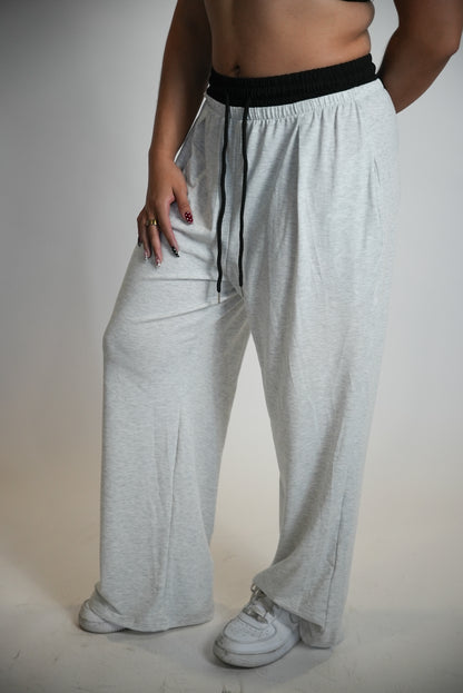 Hi-Fi Double Waisted Pants - Gray
