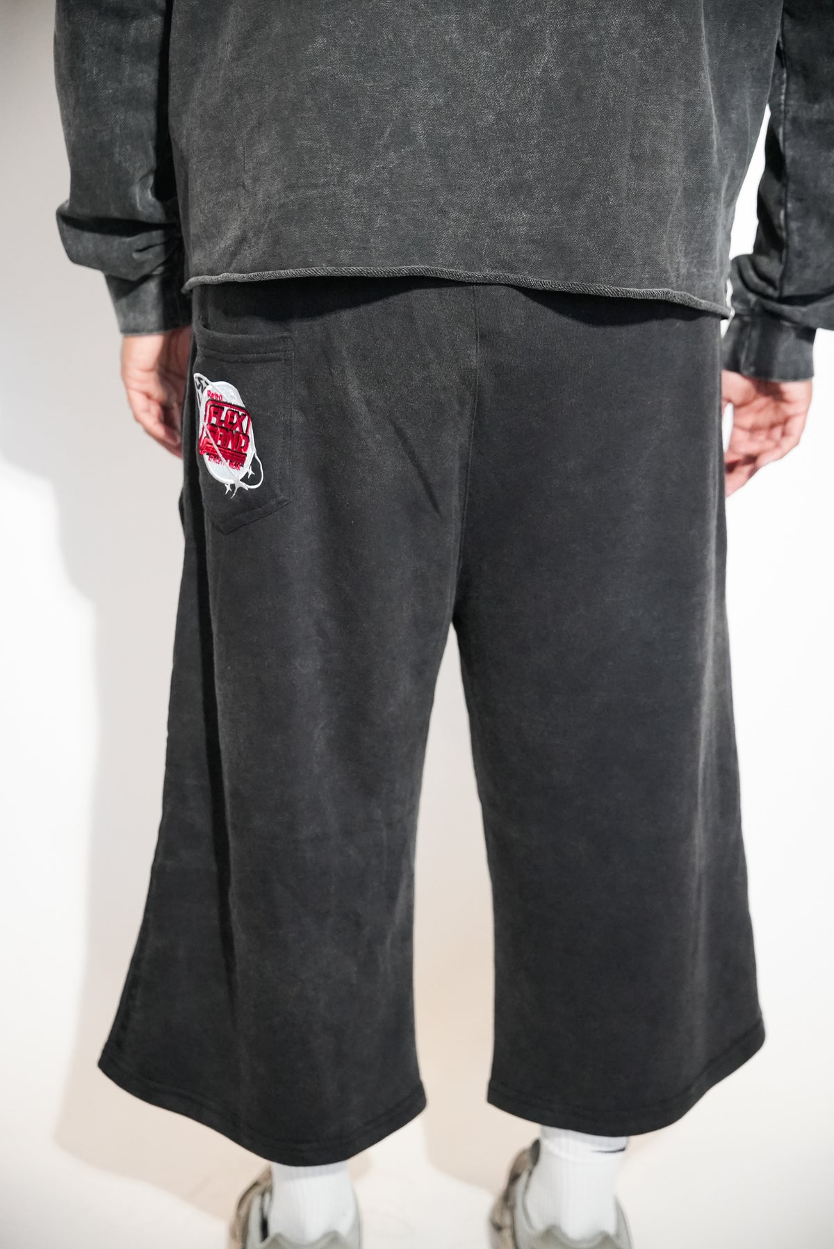 Retro Active Jorts - Acid Wash Black