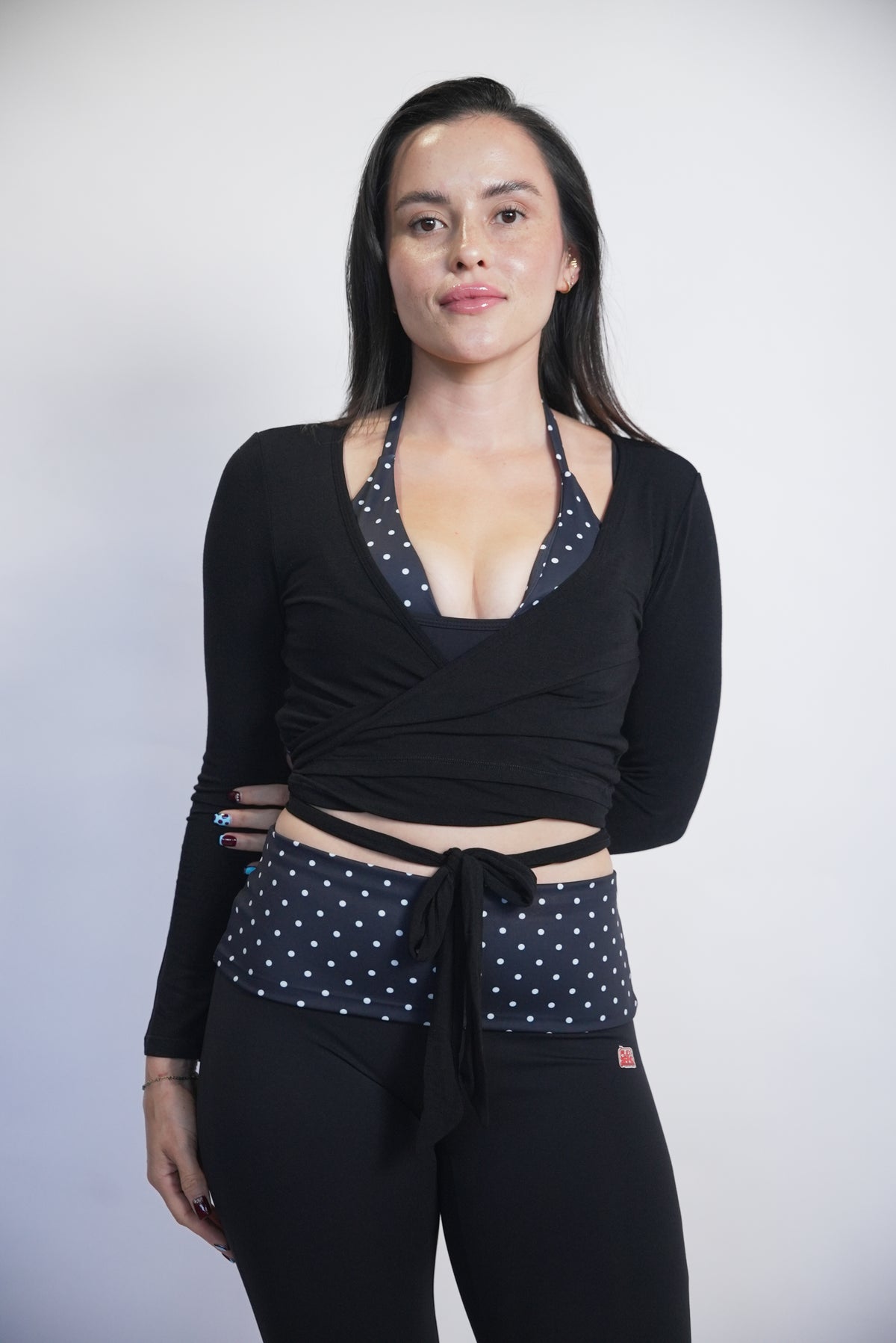 Swan Wrap Top - Black