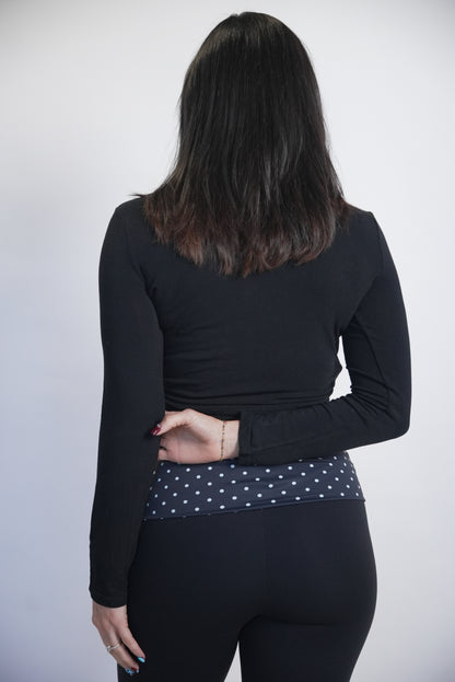 Swan Wrap Top - Black