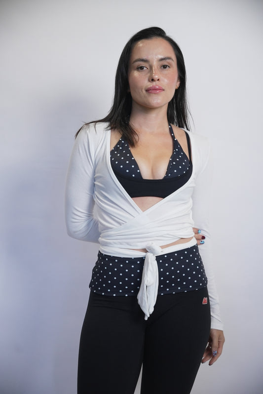 Swan Wrap Top - White