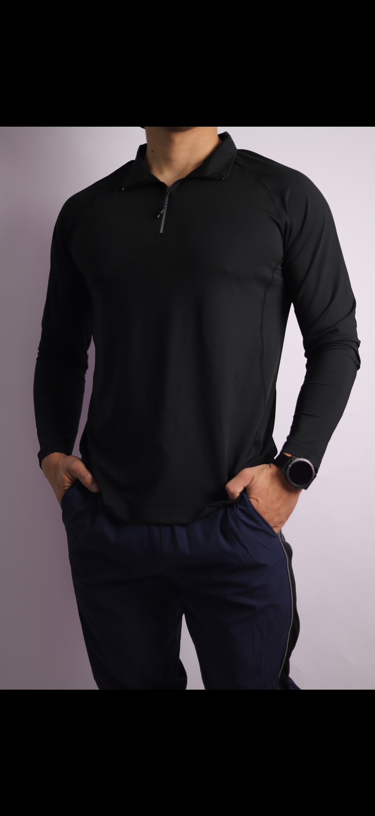 𝗘̘̚𝗿̘̚𝗿̘̚𝗼̘̚𝗿̘̚ 𝟰̘̚𝟬̘̚𝟰̘̚: Dawn - Malware Stitch Quarter Zip in Obsidian