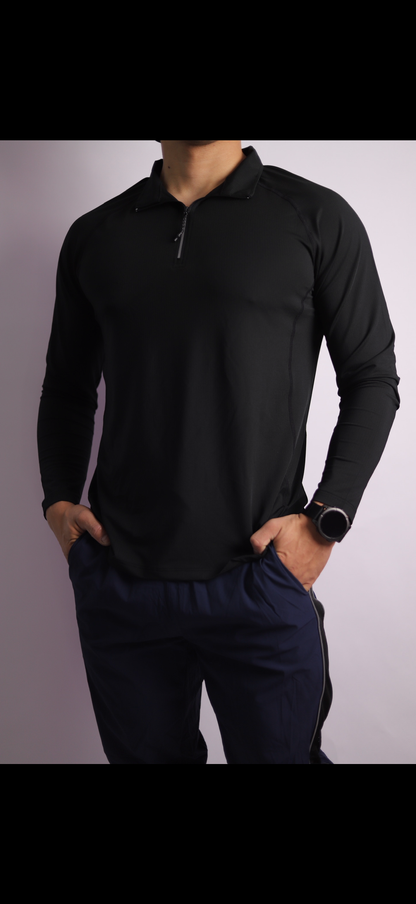 𝗘̘̚𝗿̘̚𝗿̘̚𝗼̘̚𝗿̘̚ 𝟰̘̚𝟬̘̚𝟰̘̚: Dawn - Malware Stitch Quarter Zip in Obsidian