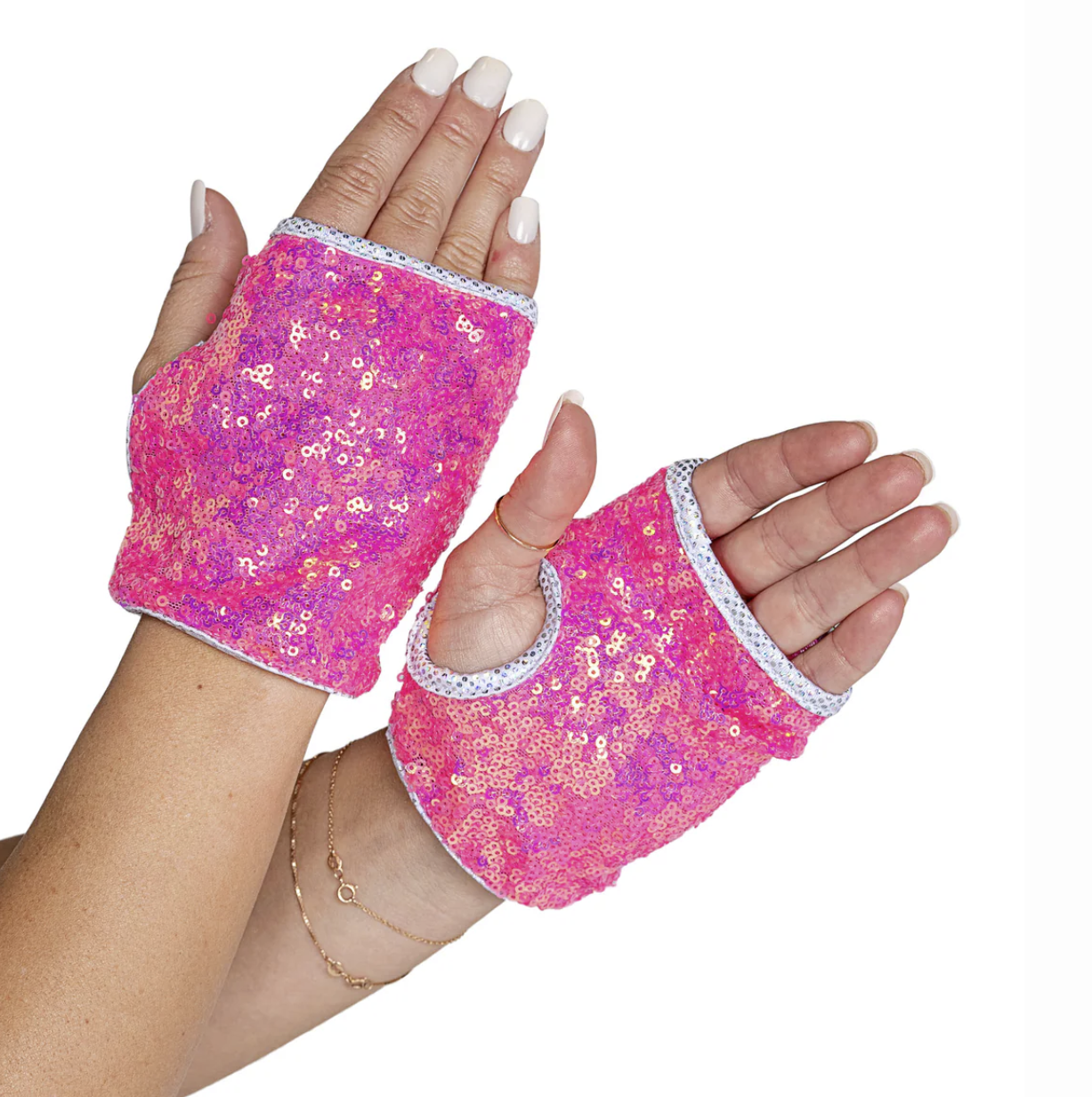Sequin Glove- Hot Pink