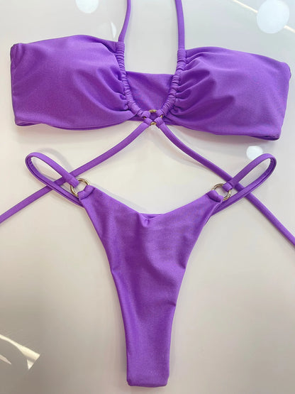 ADELE RING THONG BOTTOM - VIOLET