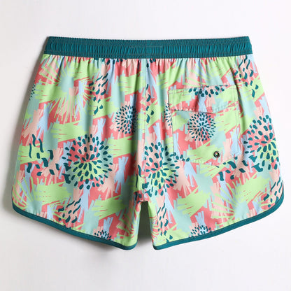 4.5 Inch Inseam Vintage Stretch Bright Fireworks Swim Trunks