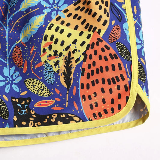4.5 Inch Vintage Jungle Black Panther Swim Trunks