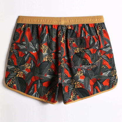 4.5 Inch Vintage Stretch Leopard Infested Swim Trunks