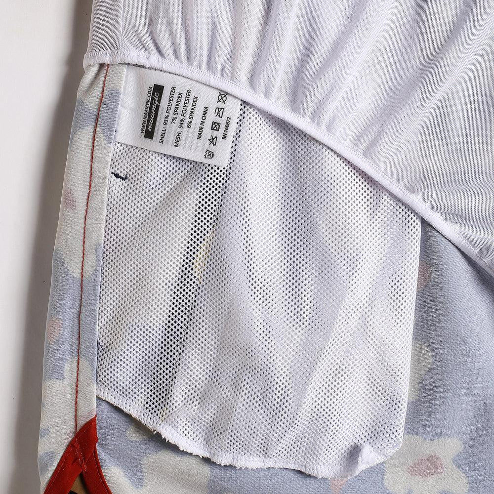 4.5 Inch Inseam Vintage Stretch Omelette Flower Swim Trunks