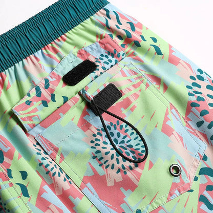4.5 Inch Inseam Vintage Stretch Bright Fireworks Swim Trunks